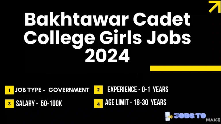 Bakhtawar Cadet College Girls Jobs