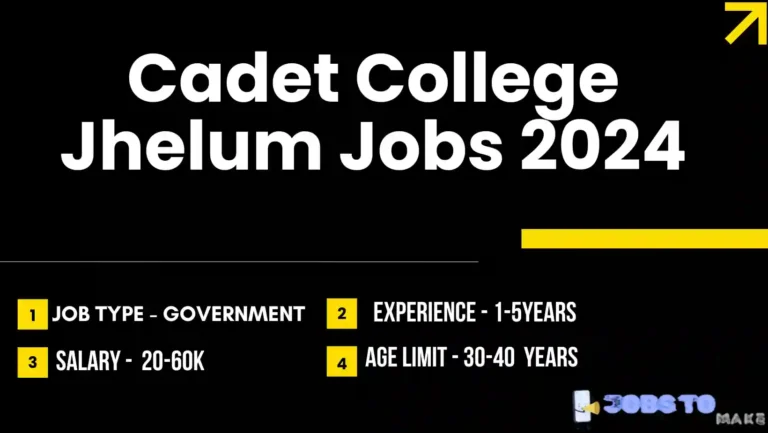 Cadet College Jhelum Jobs 2024