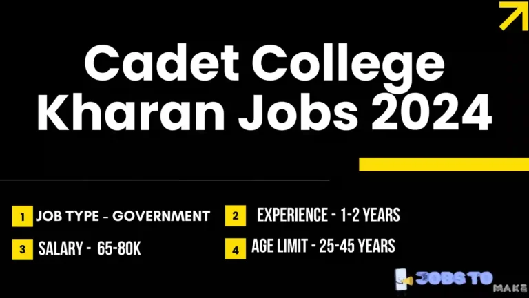 Cadet College Kharan Jobs 2024