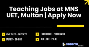 Teaching Jobs at mNS uET, multan