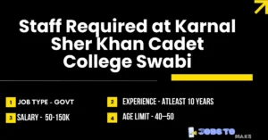 Staff Required at Karnal Sher Khan Cadet College Swabi