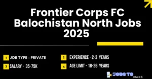 Frontier Corps FC Balochistan North Jobs 2025