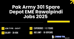 Pak Army 301 Spare Depot EME Rawalpindi Jobs