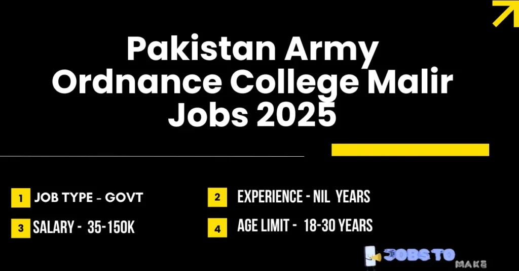 Pakistan Army Ordnance College Malir Jobs 2025